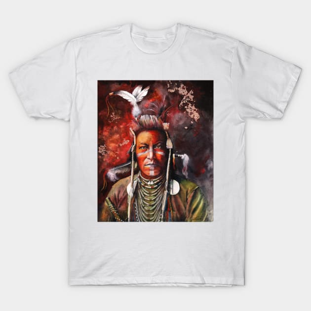 Swallow Bird mixed media Native American Indian painting T-Shirt by Mightyfineart